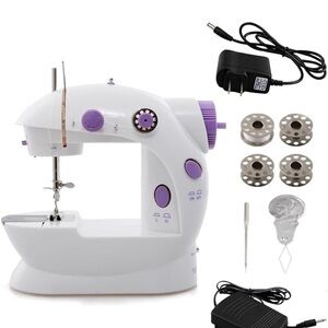 Compact White and Purple Sewing Machine NEW